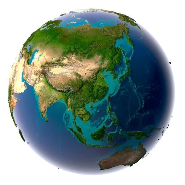 Realistischer Planet Erde mit natürlichem Wasser — Stockfoto