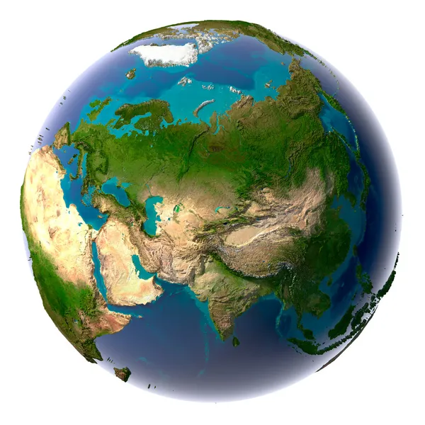 Realistische planeet aarde met natuurlijke water — Stockfoto