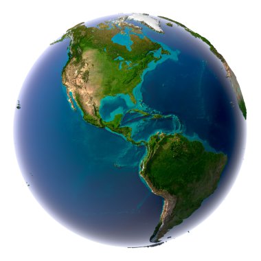 Realistic Planet Earth with natural water clipart