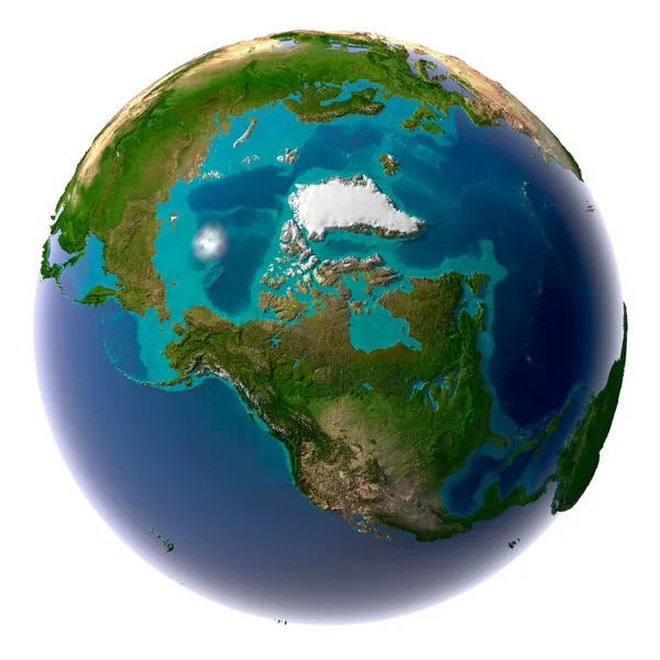 Planeta Tierra realista con agua natural — Foto de Stock