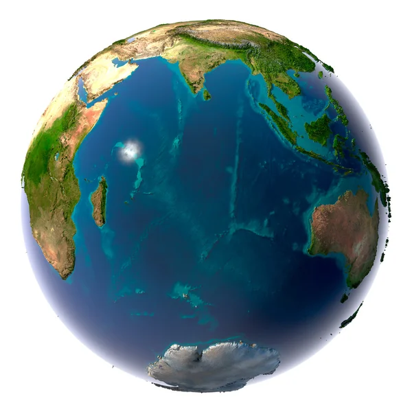 Planeta Terra realista com água natural — Fotografia de Stock