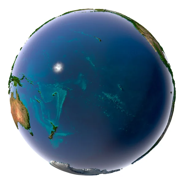 Realistiska planetjorden med naturliga vatten — Stockfoto