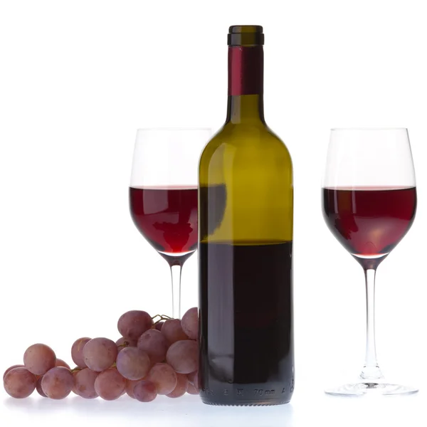Due bicchieri con vino rosso scuro — Foto Stock
