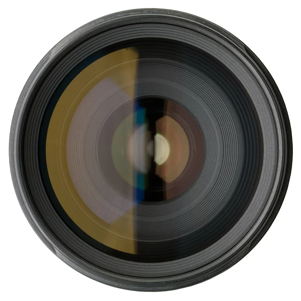 Lente da câmera isolada no fundo branco — Fotografia de Stock