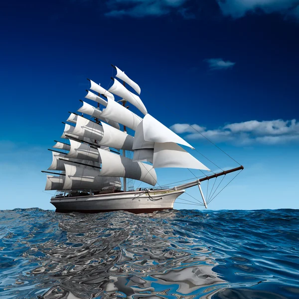 Segelfartyg till sjöss — Stockfoto