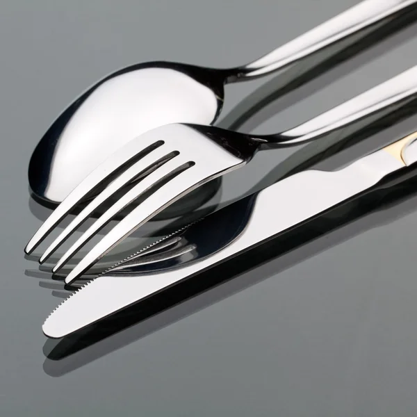 Couteau, fourchette, cuillère — Photo