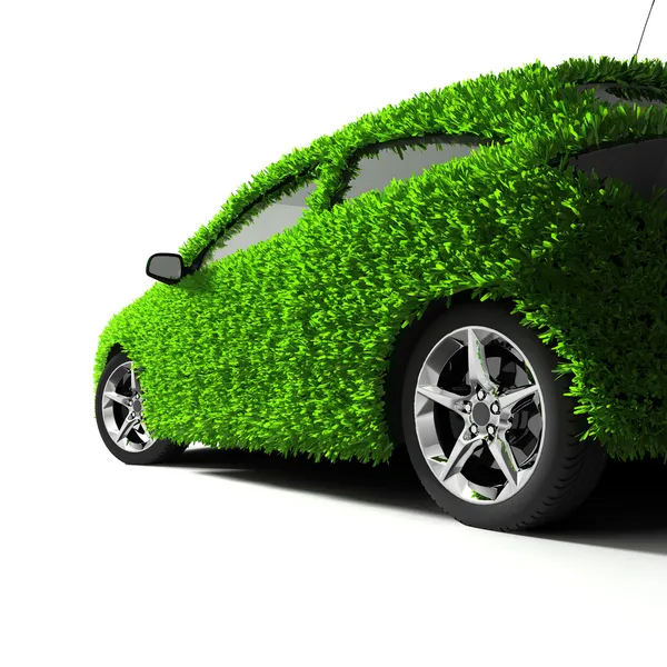 Метафора зеленого экологически чистого автомобиля — стоковое фото