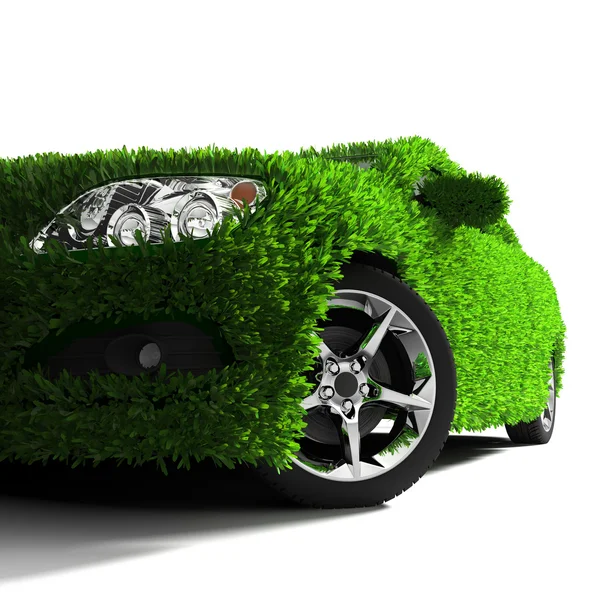 Метафора зеленого экологически чистого автомобиля — стоковое фото