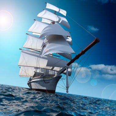 Sailing ship at sea