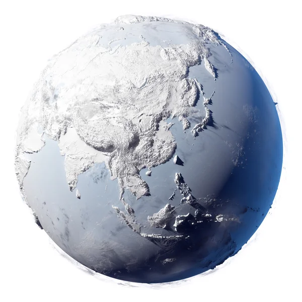 Snö planetjorden — Stockfoto
