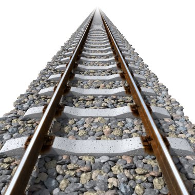 Rails lines on concrete sleepers clipart
