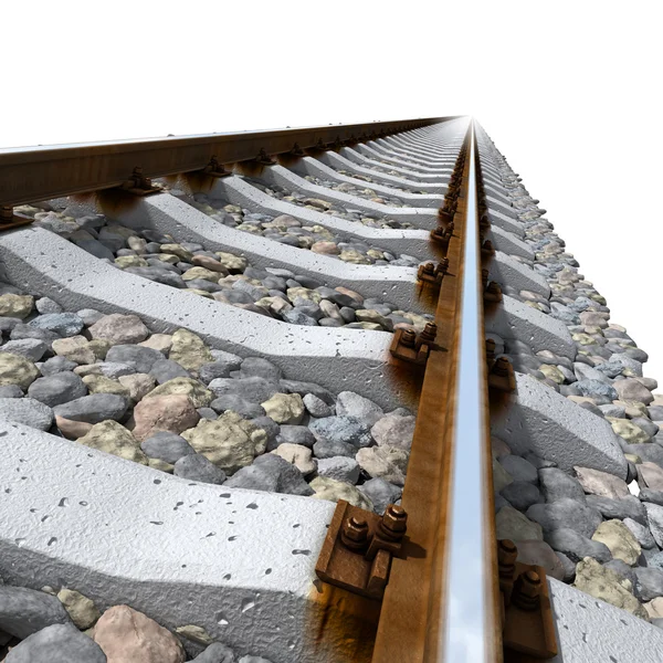 Lignes de rails sur traverses en béton — Photo