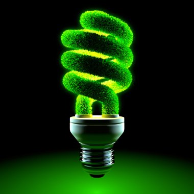 Green energy-saving lamp clipart