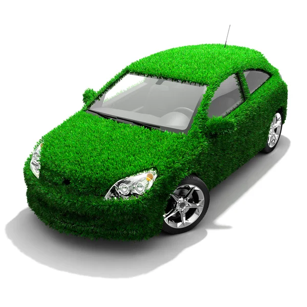 Metafora zielony samochód przyjazny — Zdjęcie stockowe