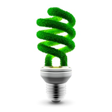 Green energy-saving lamp clipart