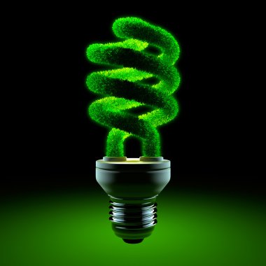 Green energy-saving lamp clipart