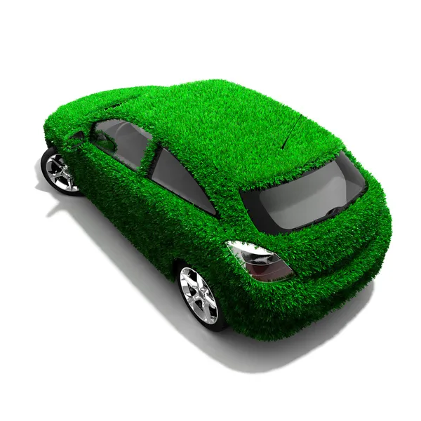 A metáfora do carro ecológico verde — Fotografia de Stock
