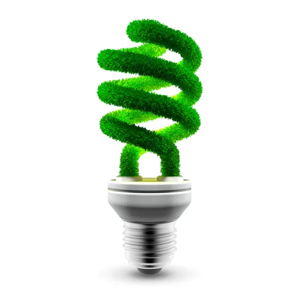 Зеленая энергосберегающая лампа — стоковое фото