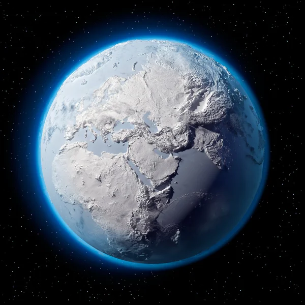 Pianeta della neve Terra — Foto Stock