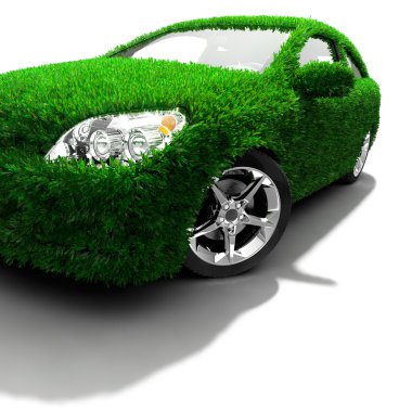 The metaphor of the green eco-friendly car clipart