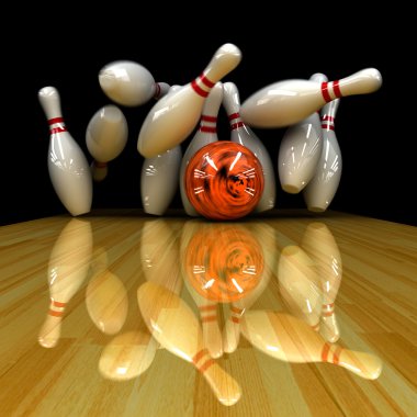 Orange ball does strike! clipart