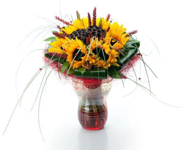 ヒマワリのお祝い花束 — ストック写真