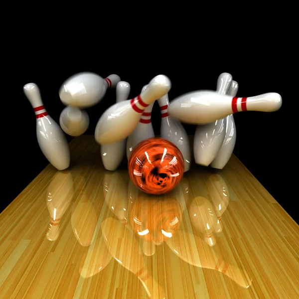 Orange ball does strike! — Stock Photo, Image