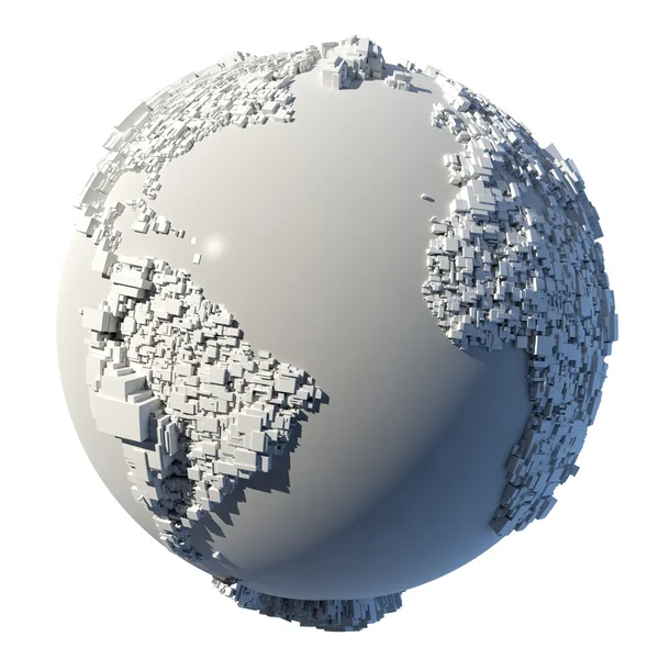 Struttura cubica del pianeta Terra — Foto Stock