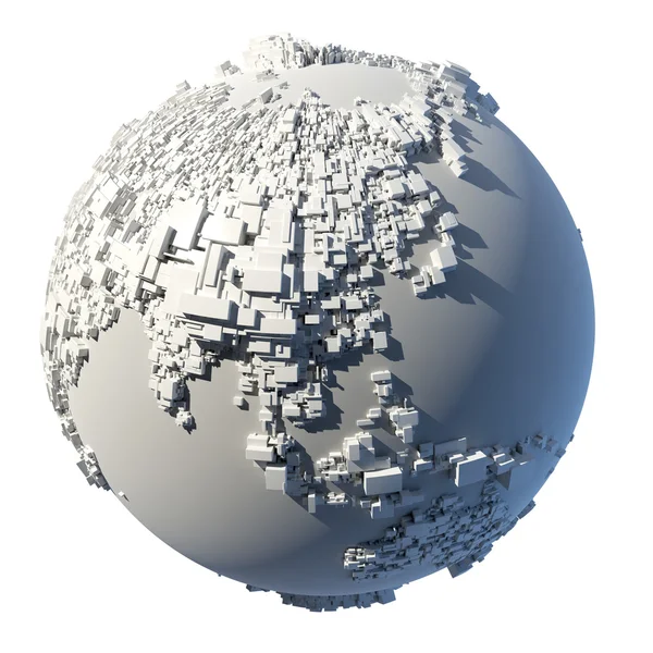 立方结构的行星地球 — 图库照片