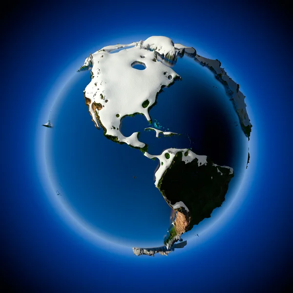 Планета Земля покрыта снежными заносами — стоковое фото