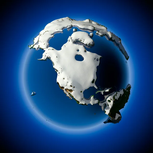 Dünya gezegeni tarafından kar sürüklenir kaplıdır — Stok fotoğraf