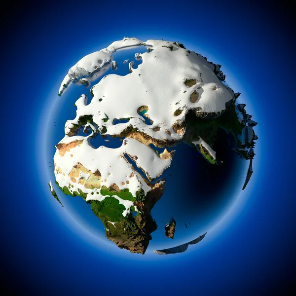 Planeta Země je pokryta do sněhové závěje — Stock fotografie