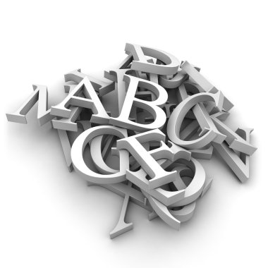 Alphabet letters poured in a heap clipart