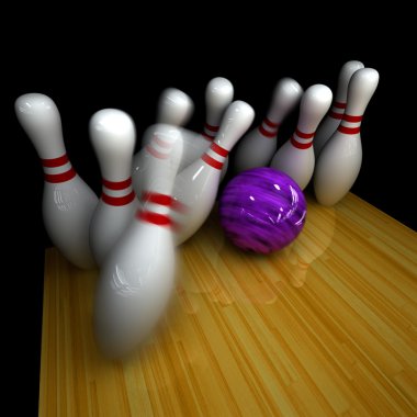 Purple ball does strike! clipart