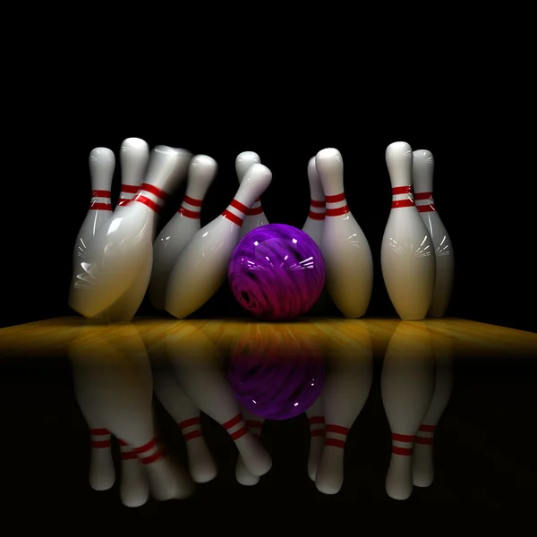 Purple ball does strike! — Stock Photo, Image