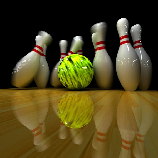 Yellow ball does strike! — Stock Photo, Image