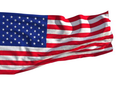 Flag of the United States, fluttered in the wind clipart