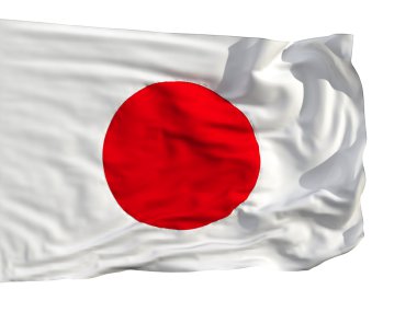 Flag of Japan, fluttered in the wind clipart