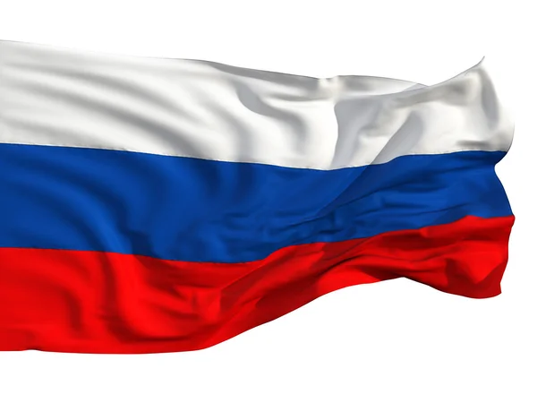 Russische Flagge flattert im Wind. — Stockfoto