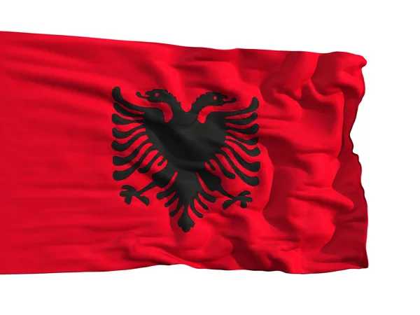 Bandiera dell'Albania, sventola nel vento — Foto Stock