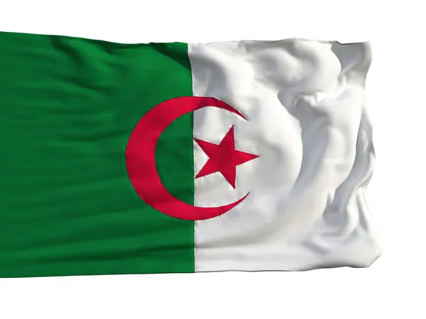 阿尔及利亚，在风中飘扬的旗帜 — 图库照片