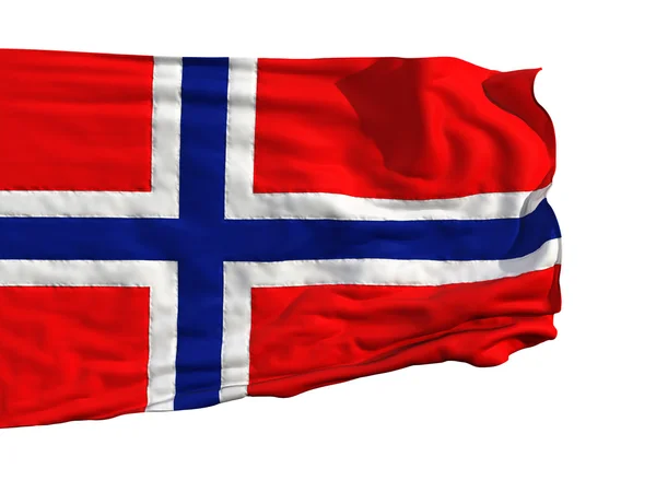 Rüzgarda çırpınan Norveç bayrağı — Stok fotoğraf