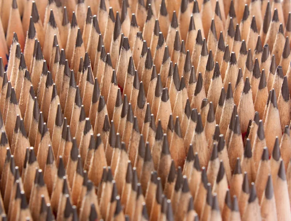 stock image Top view of lots of sharp wooden pencils