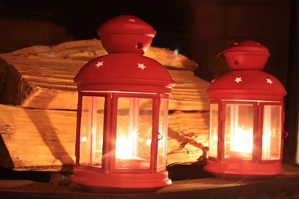 Spalania czerwone latarnie — Zdjęcie stockowe