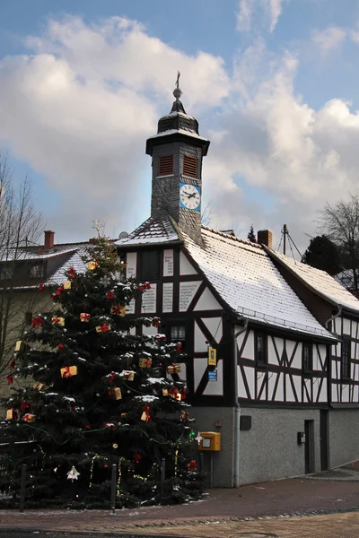 Câmara Municipal e árvore de Natal — Fotografia de Stock