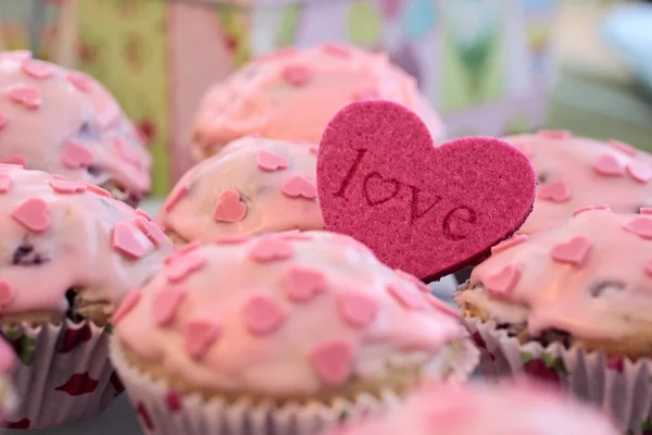 stock image Pink Heart Muffins