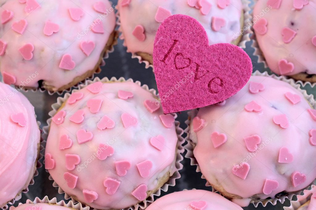 Pink Heart Muffins — Stock Photo © cmfotoworks #4994626