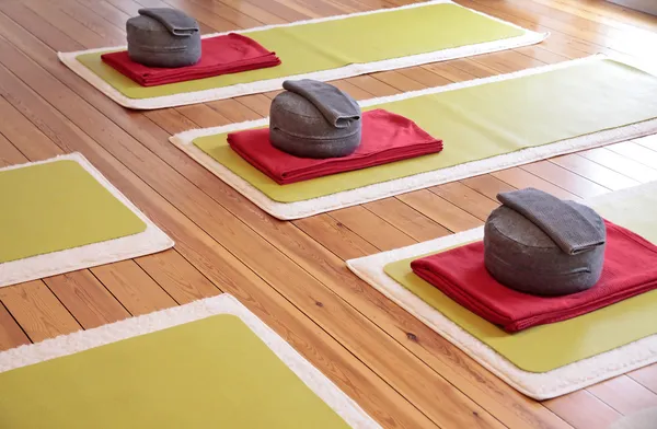 Yoga mats και γιόγκα μαξιλάρι — Φωτογραφία Αρχείου