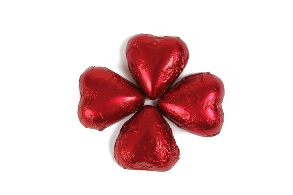 Corazones de chocolate rojo — Foto de Stock