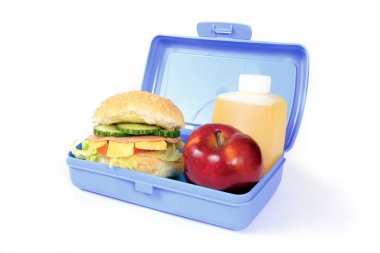 Blue lunch box clipart